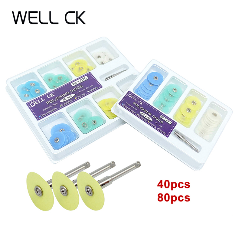 Teeth Whitening Kit - WELL CK 40/80Pcs Dental Polishing Discs