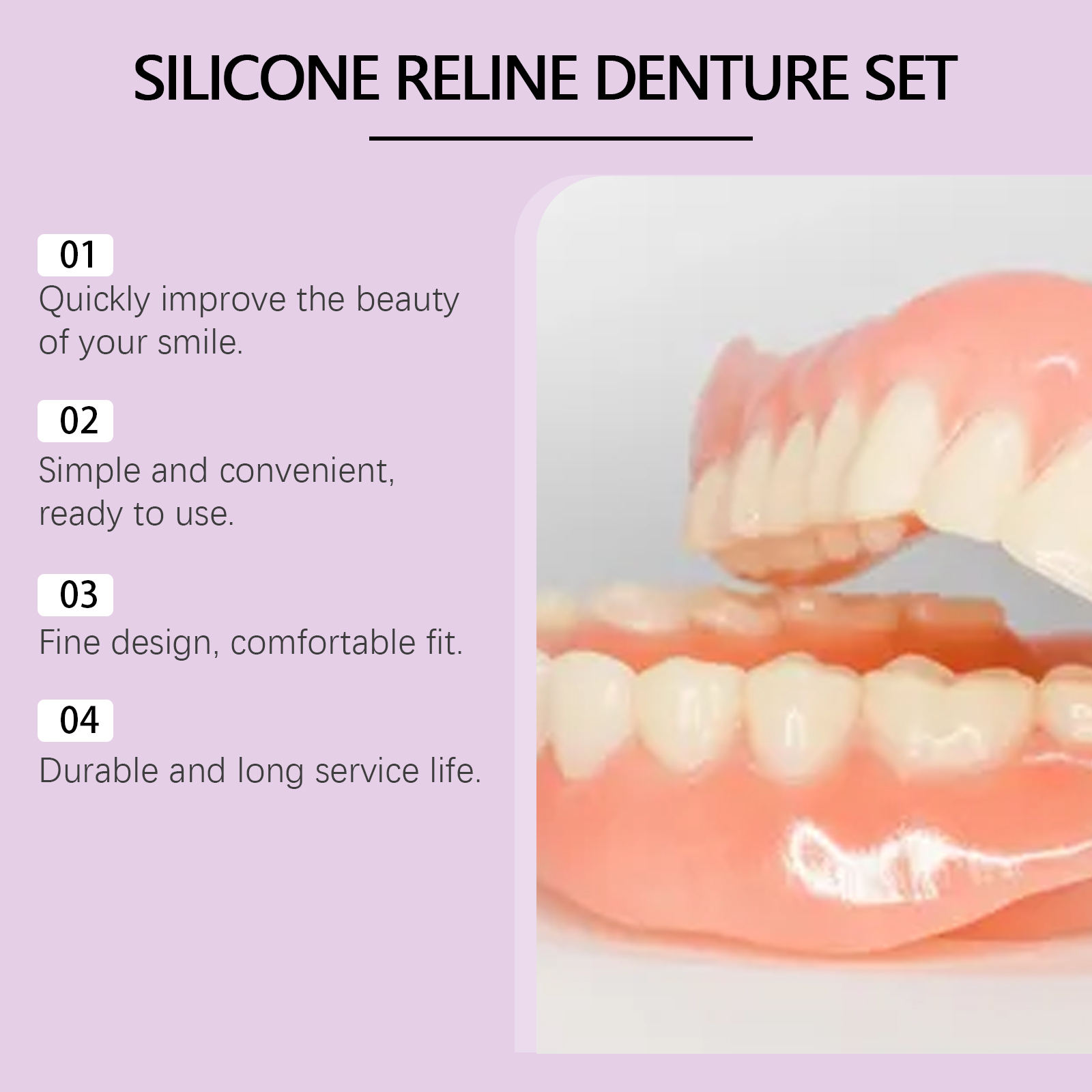 Silicone Denture Set Fit Tempo - Teeth Whitening Kit recension och pris
